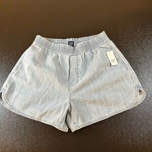 Gap Denim Shorts Elastic Waist‎ Pull On Light Wash Girls Extra Large (12) NWT